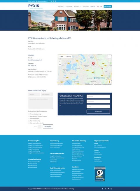 Website Pyxis Adviseurs Fiscalisten Accountants Cornelissen Marketing