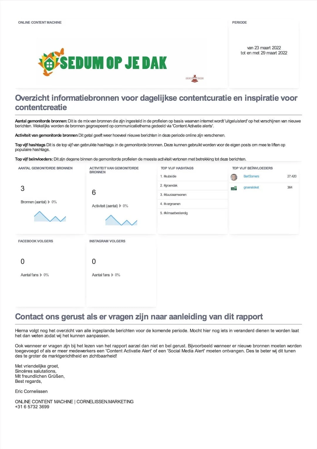 Maandrapport Social Media blad 2